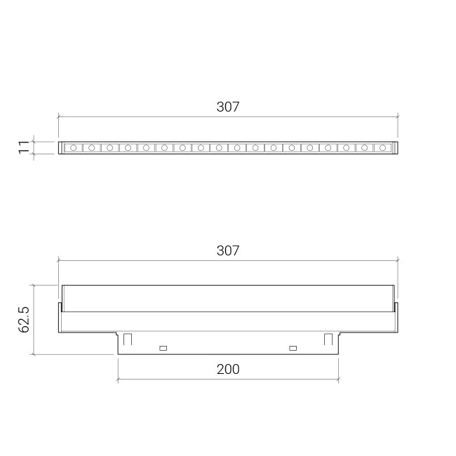 product dimensions for pixel-10 flex adjustable grille light for linea 11mm magnetic track lighting collection