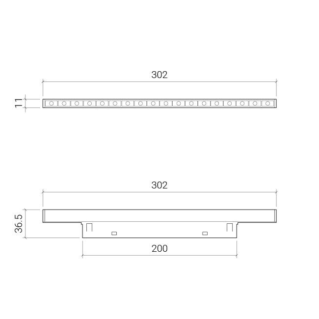 product dimensions for pixel-10 grille light for linea 11mm magnetic track lighting collection