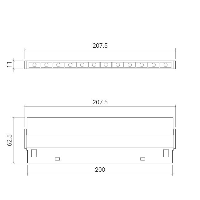 product dimensions for pixel-7 flex adjustable grille light for linea 11mm magnetic track lighting collection